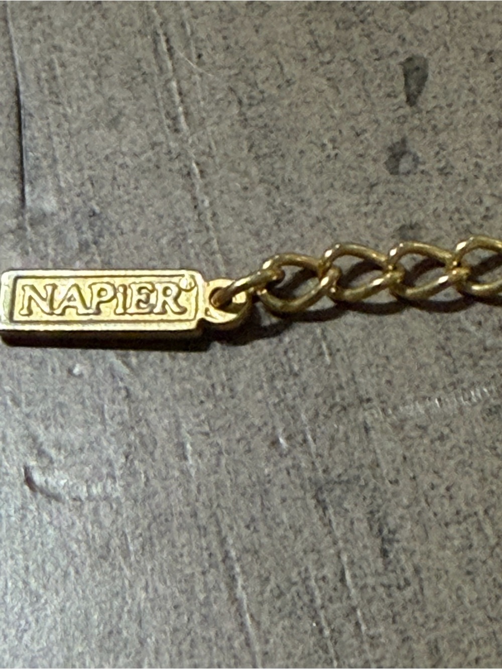Vintage Napier Gold Tone Textured Bead Necklace Adjustable Signed